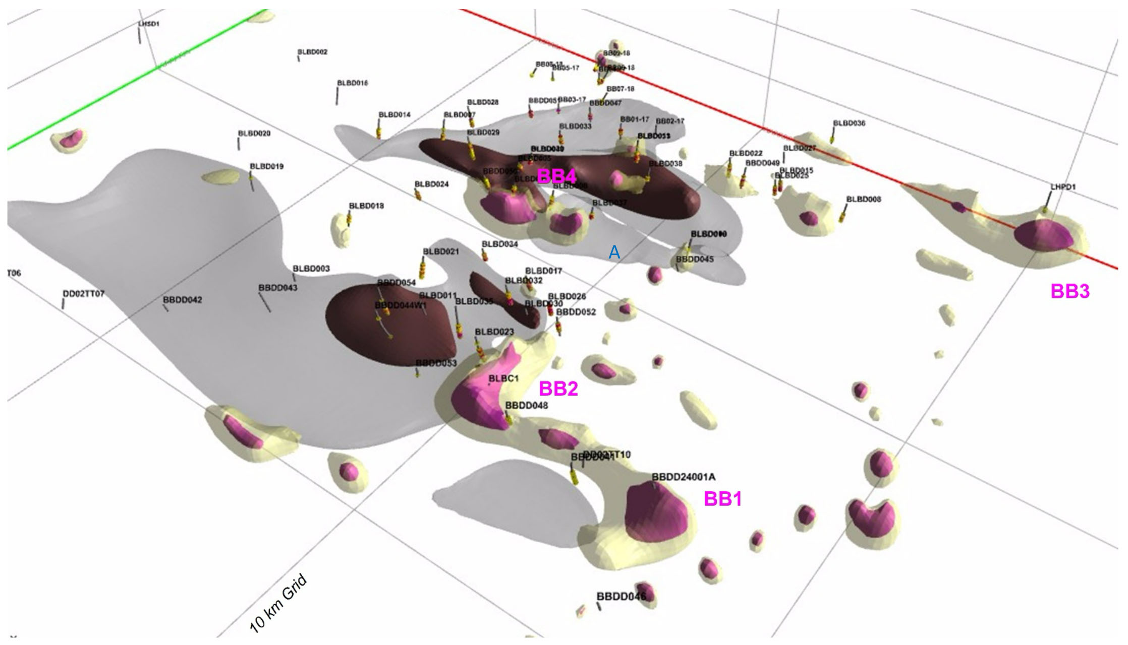 Lawn Hill Project Bluebush prospect 3D geophysical targets